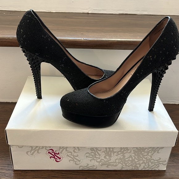 Rachel Roy - Women’s high heel platform pumps - 6.5 - black/embilished - Picture 6 of 6